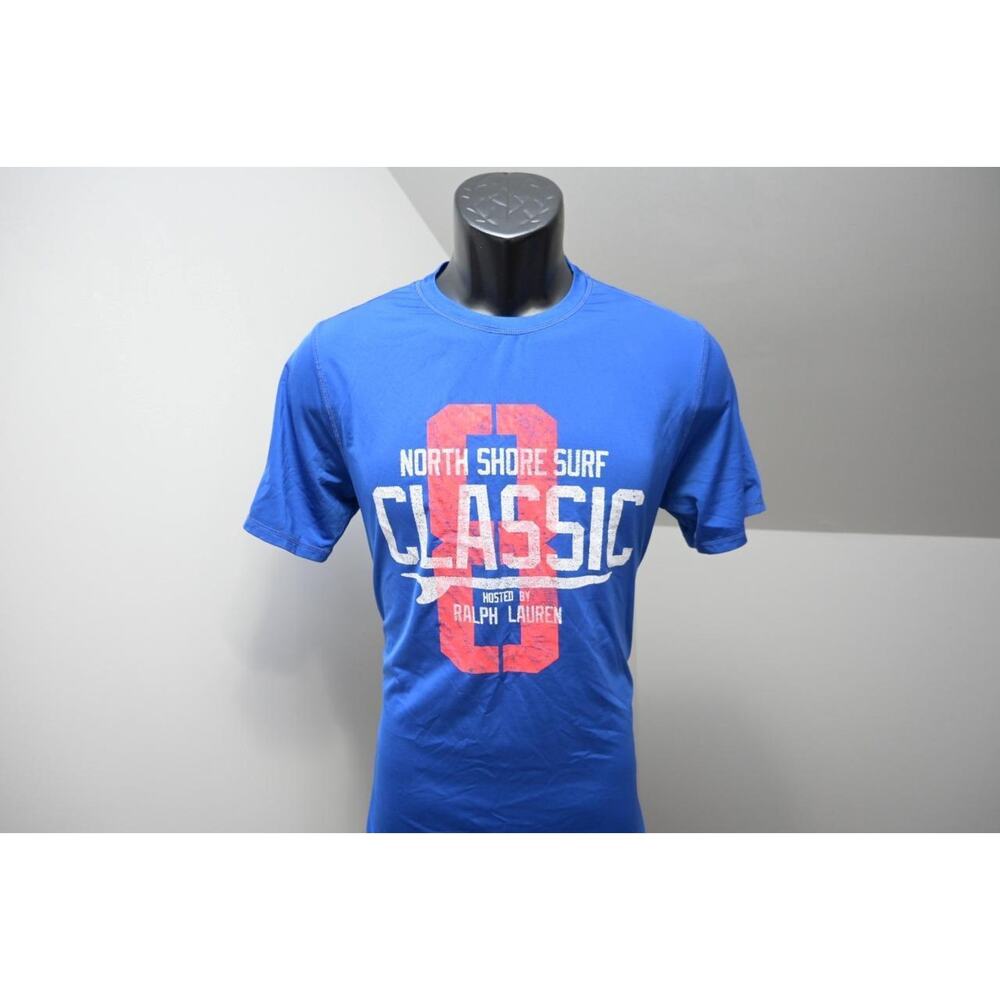 Polo Ralph Lauren Performance Tee Shirt Surf Blue Wicking Stretch‎ Boys Sz XL